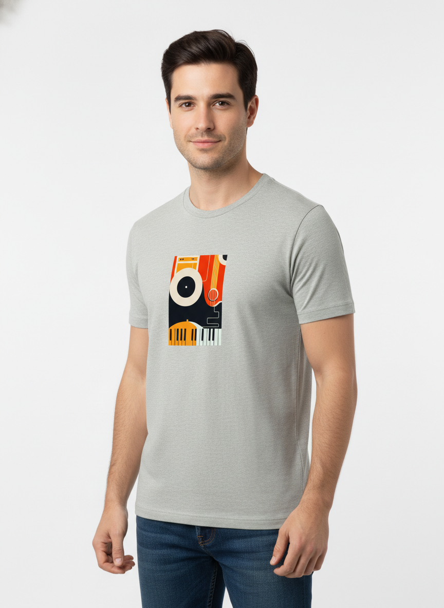 Men Regular Pure Cotton Printed T-Shirt