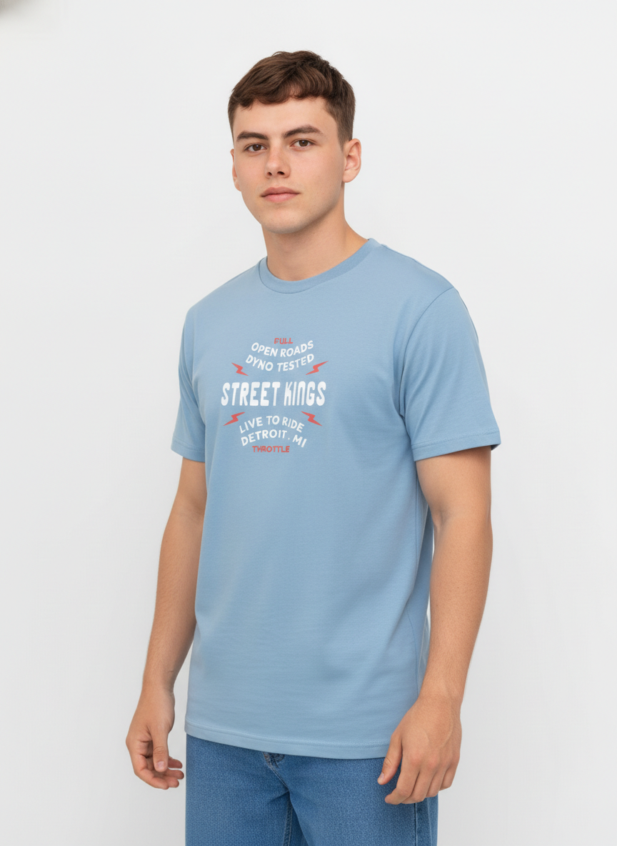 Men Regular Pure Cotton Printed T-Shirt