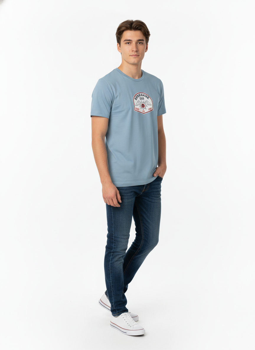 Men Regular Pure Cotton Printed T-Shirt