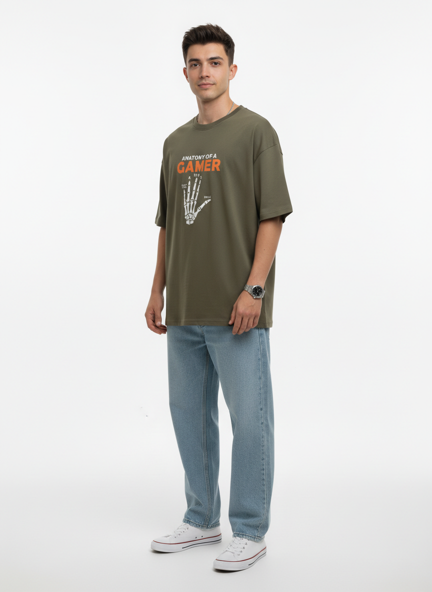 Men Oversized Cotton Printed T-Shirt