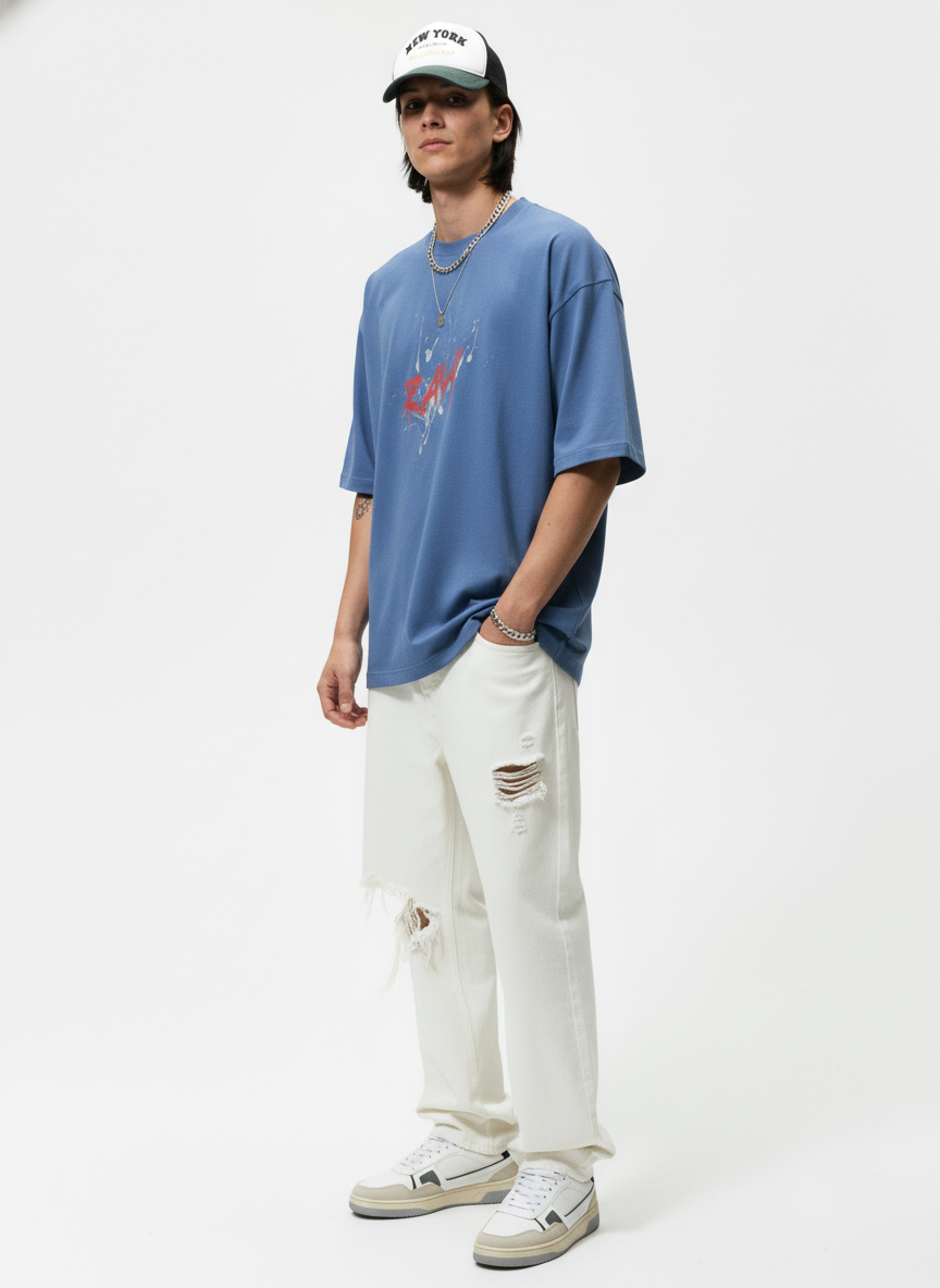 Men Oversized Cotton Printed T-Shirt