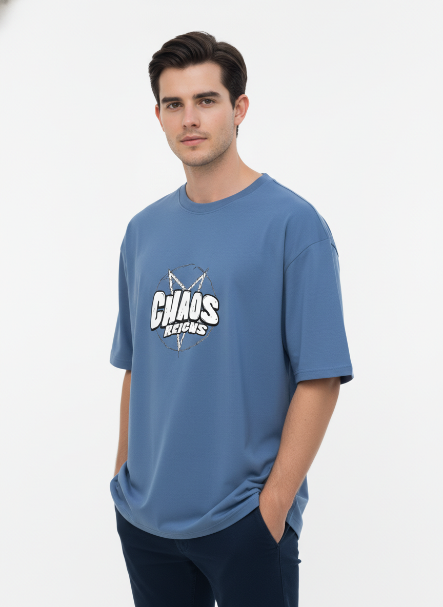 Men Oversized Cotton Printed T-Shirt