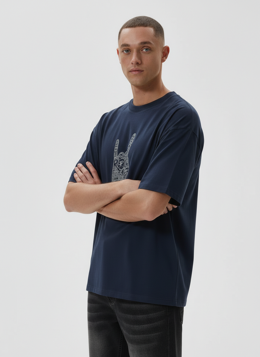 Men Oversized Cotton Printed T-Shirt