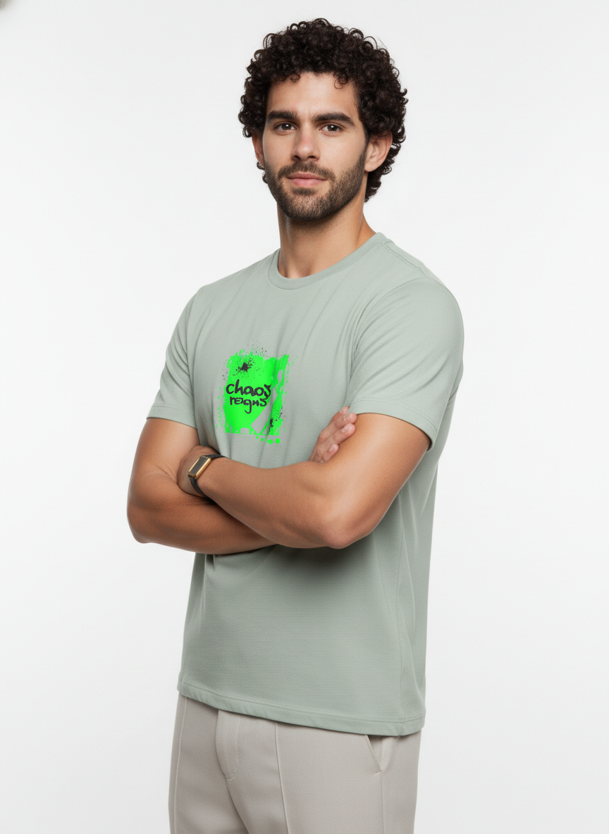 Men Regular Pure Cotton Printed T-Shirt