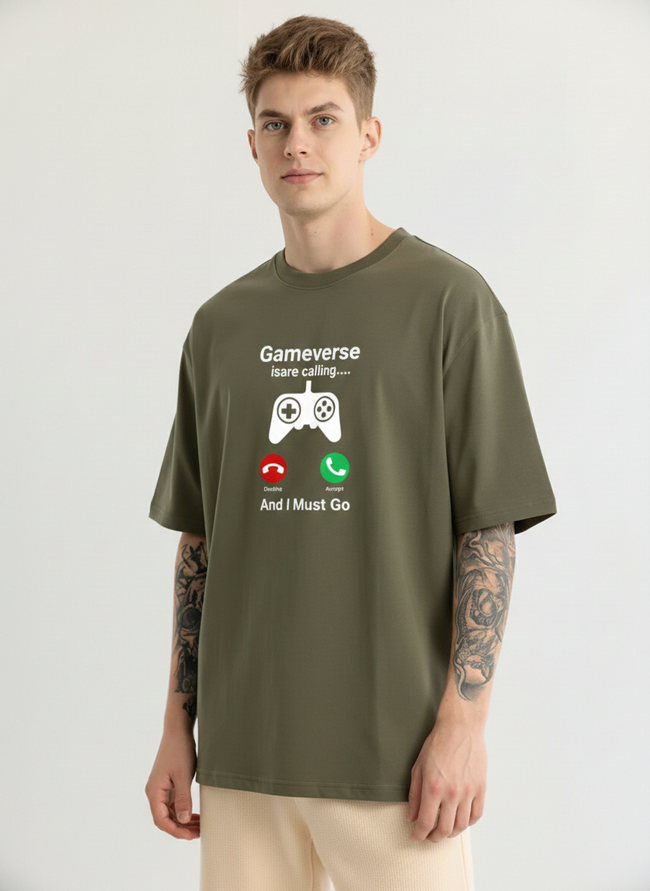 Men Oversized Cotton Printed T-Shirt