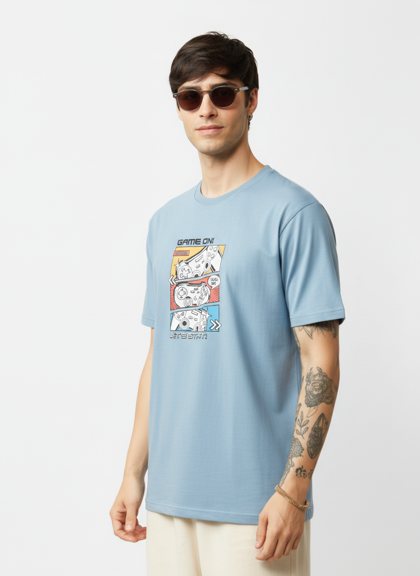 Men Regular Pure Cotton Printed T-Shirt
