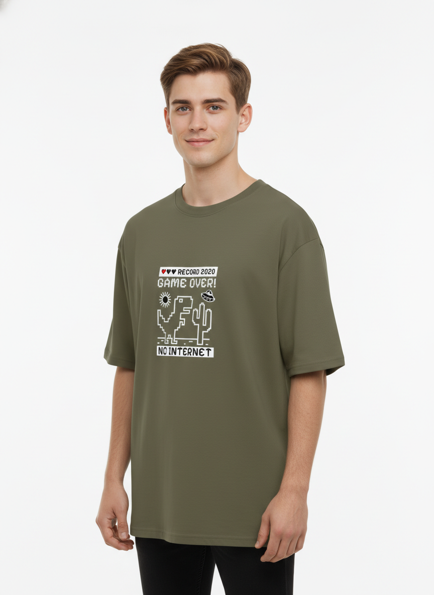 Men Oversized Cotton Printed T-Shirt