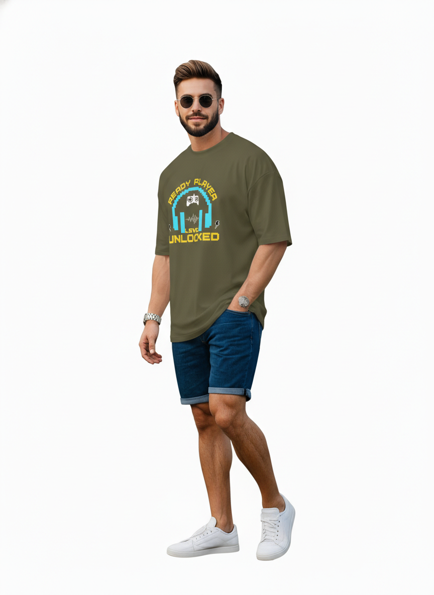 Men Oversized Cotton Printed T-Shirt