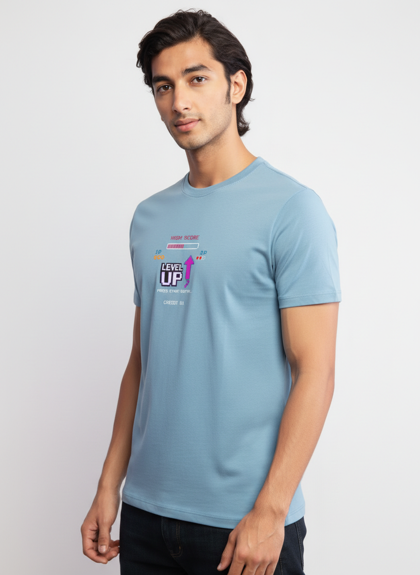 Men Regular Pure Cotton Printed T-Shirt