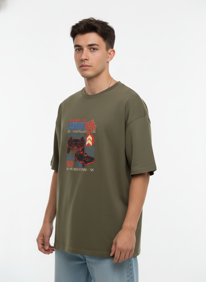 Men Oversized Cotton Printed T-Shirt
