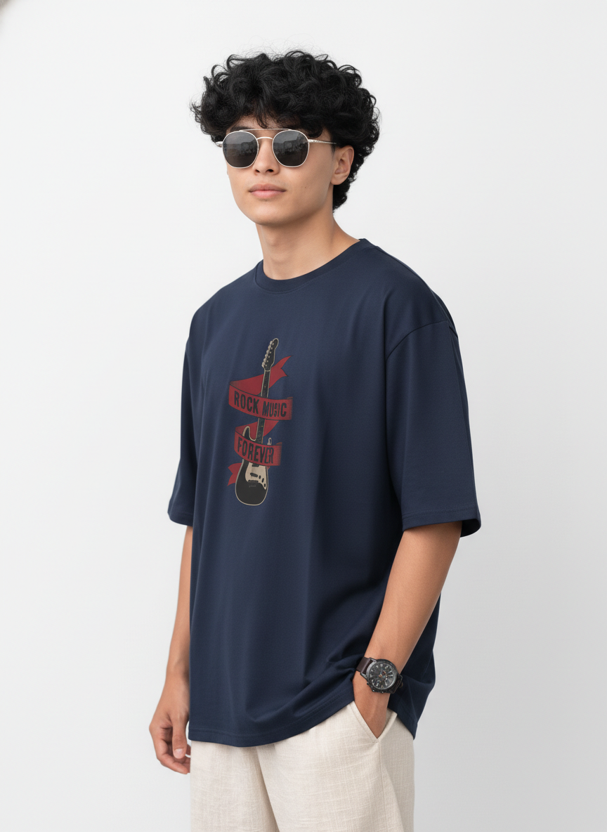 Men Oversized Cotton Printed T-Shirt