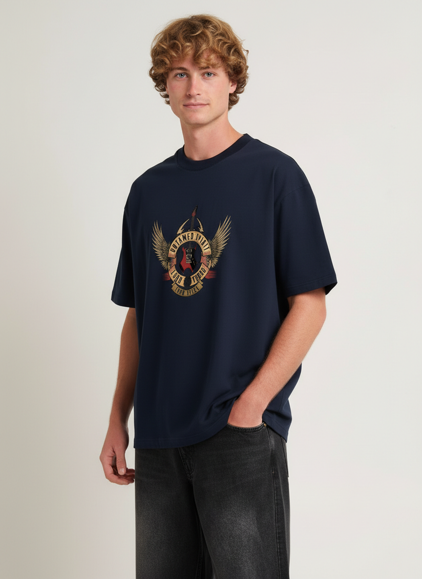 Men Oversized Cotton Printed T-Shirt