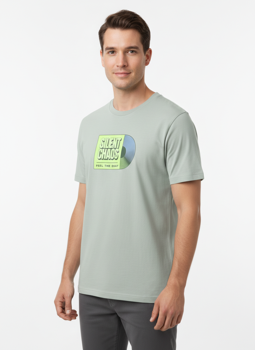 Men Regular Pure Cotton Printed T-Shirt