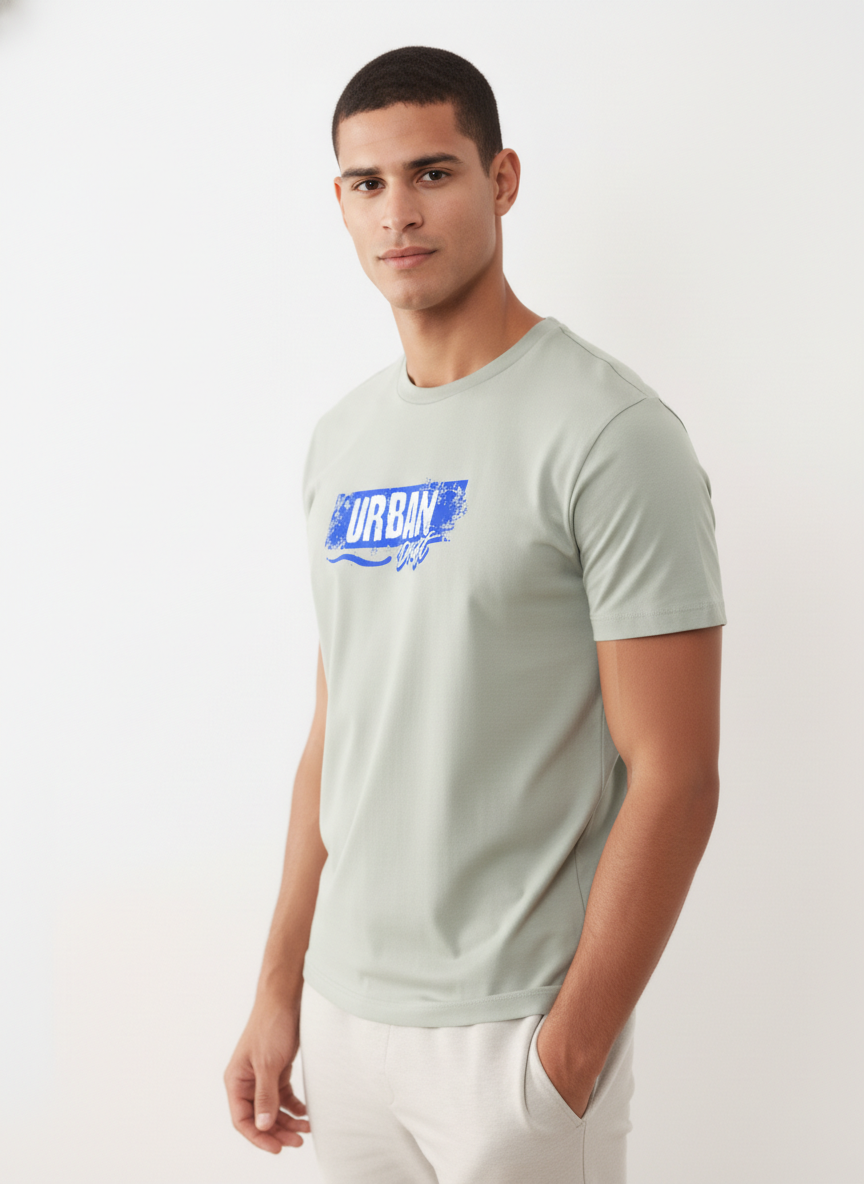 Men Regular Pure Cotton Printed T-Shirt