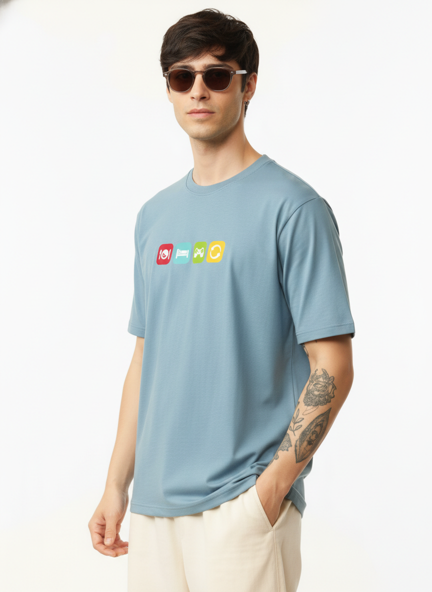 Men Regular Pure Cotton Printed T-Shirt