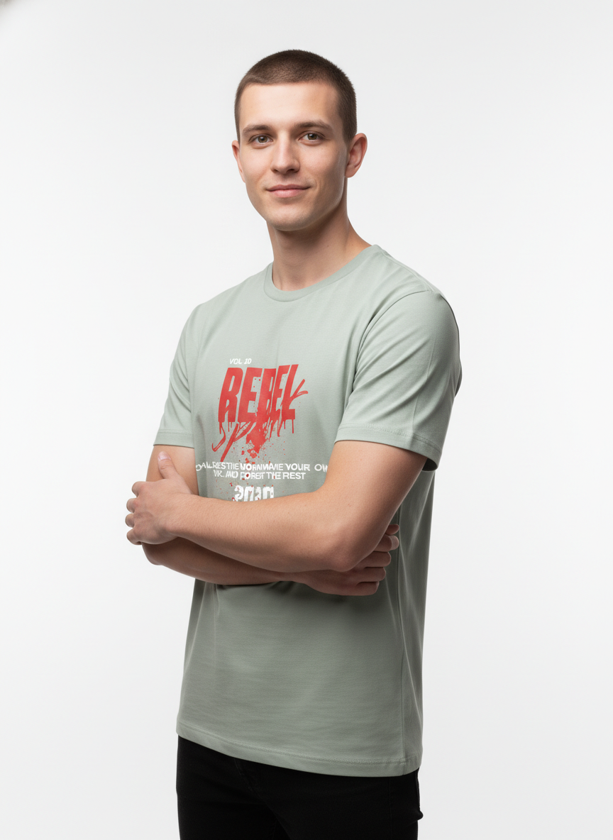 Men Regular Pure Cotton Printed T-Shirt