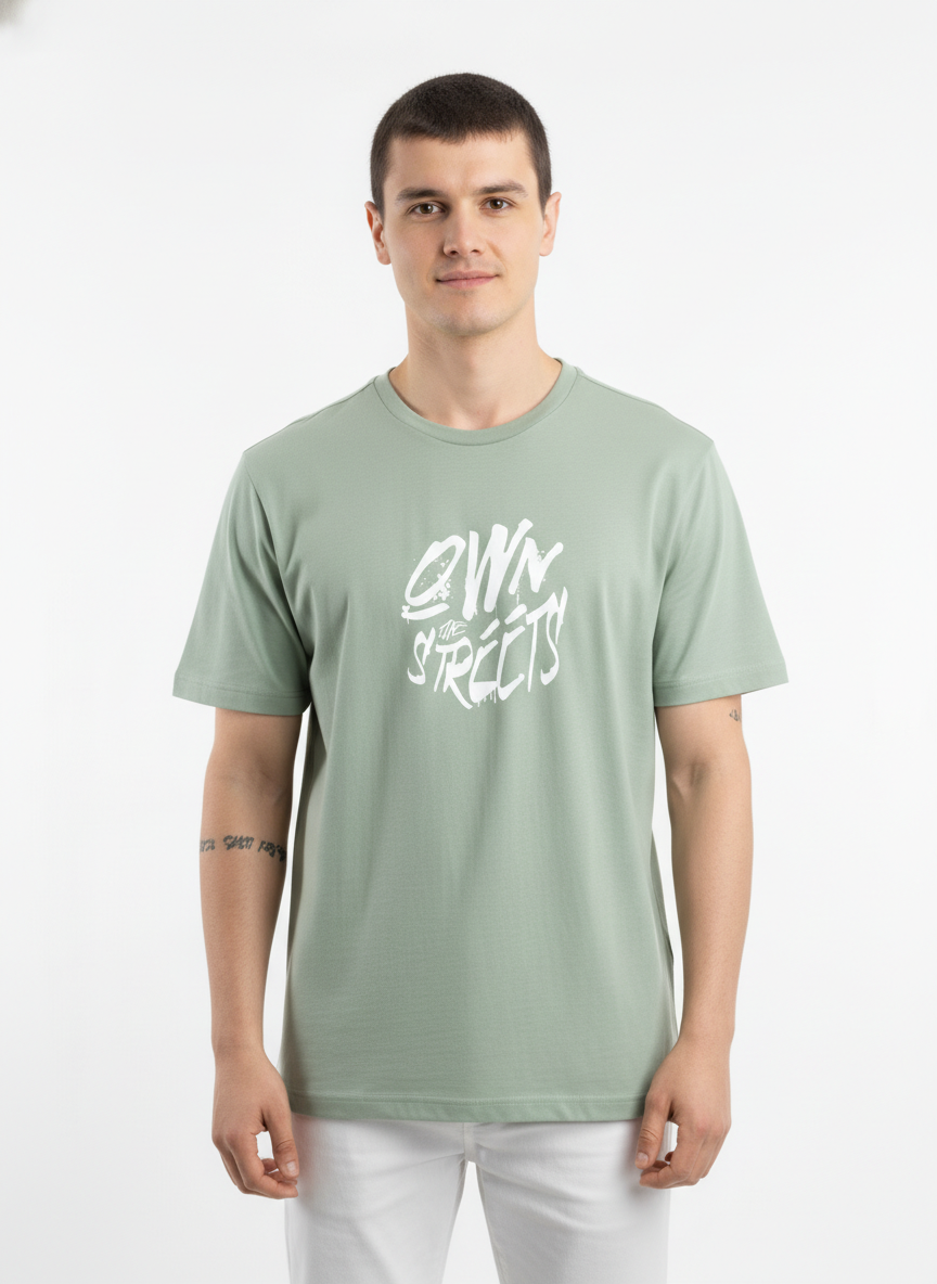 Men Regular Pure Cotton Printed T-Shirt