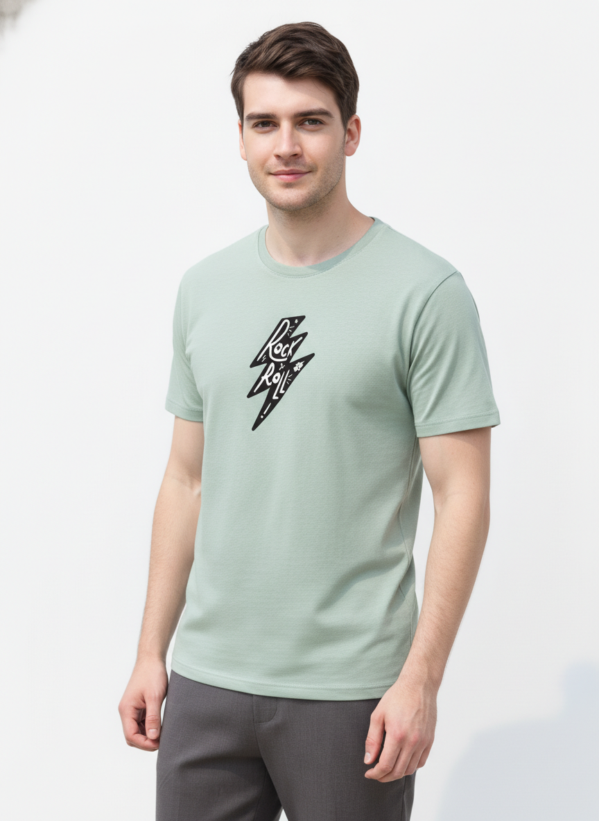 Men Regular Pure Cotton Printed T-Shirt