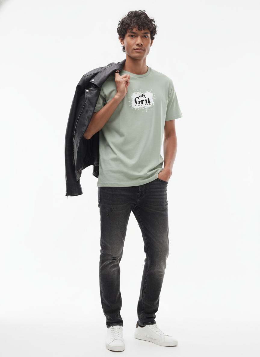 Men Regular Pure Cotton Printed T-Shirt