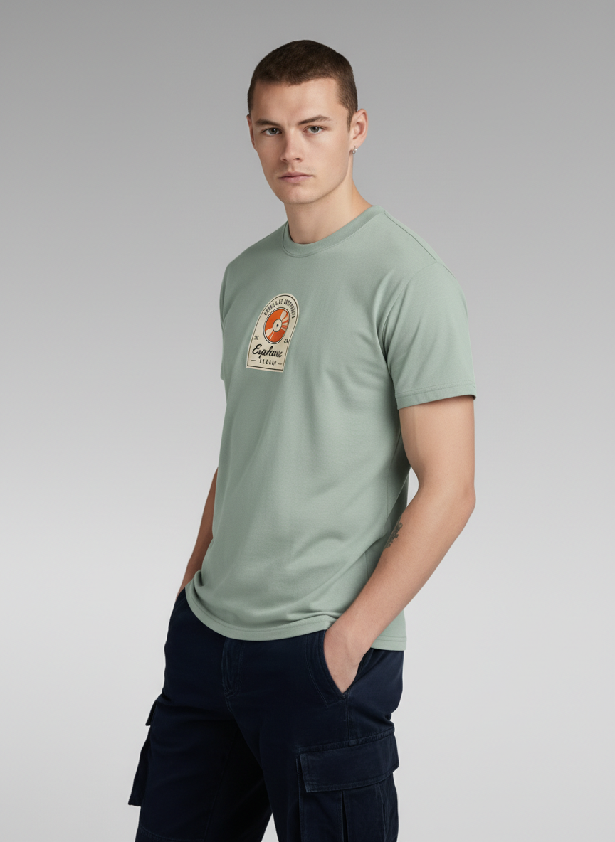 Men Regular Pure Cotton Printed T-Shirt