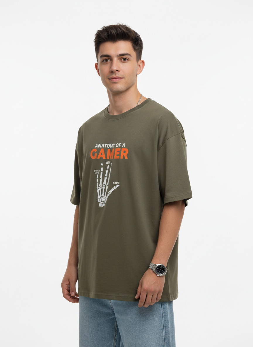 Men Oversized Cotton Printed T-Shirt