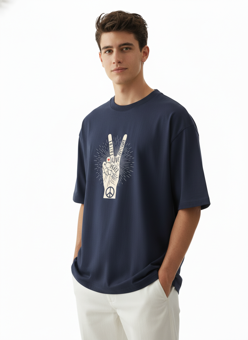 Men Oversized Cotton Printed T-Shirt