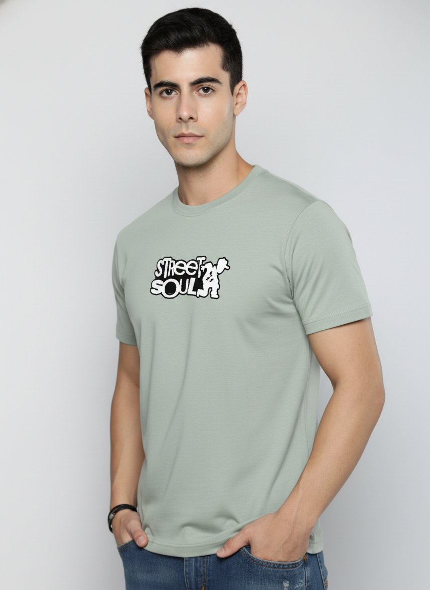 Men Regular Pure Cotton Printed T-Shirt
