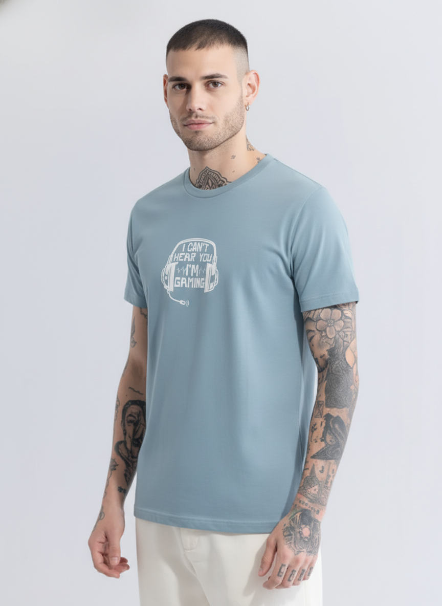 Men Regular Pure Cotton Printed T-Shirt
