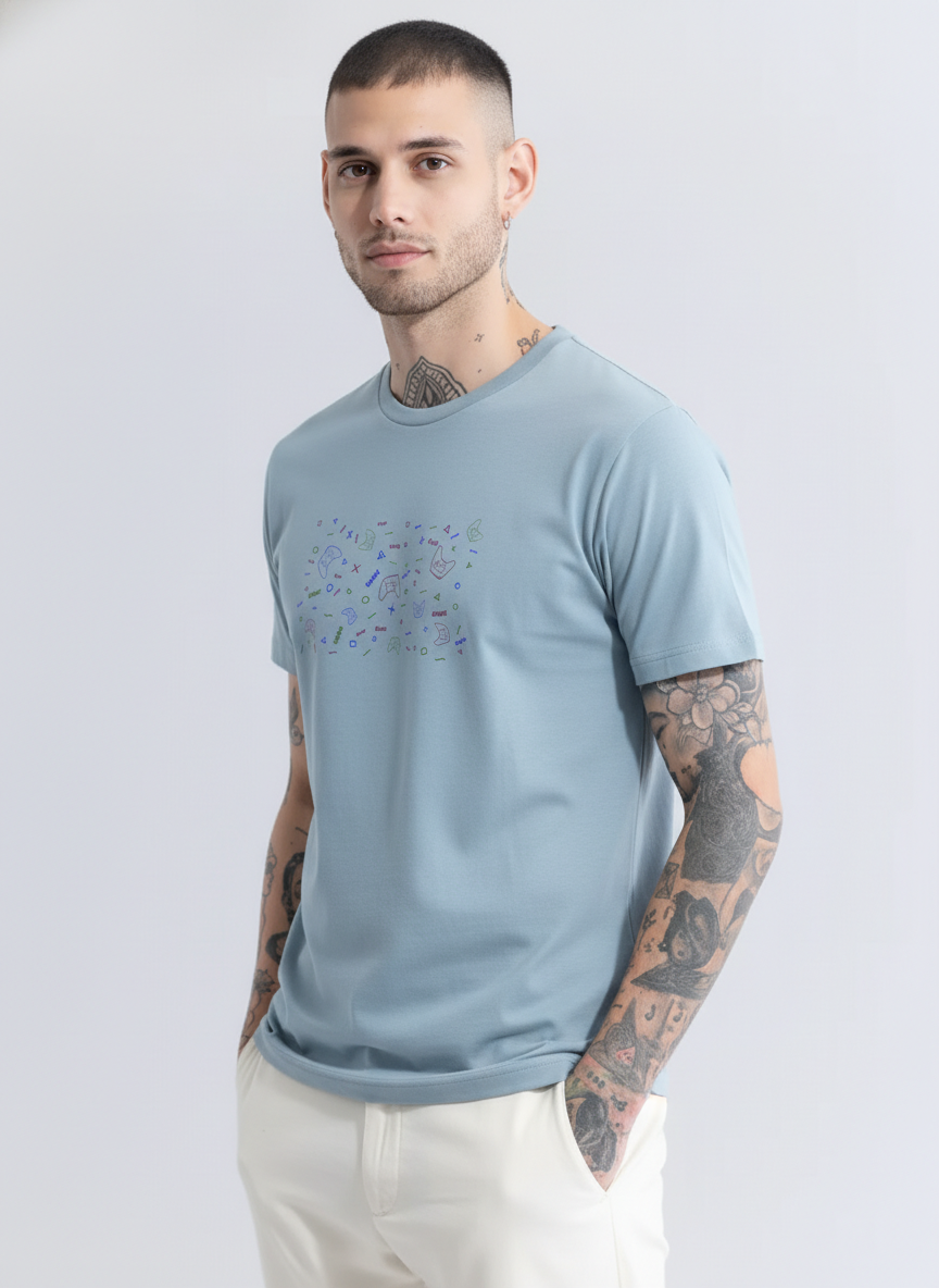 Men Regular Pure Cotton Printed T-Shirt