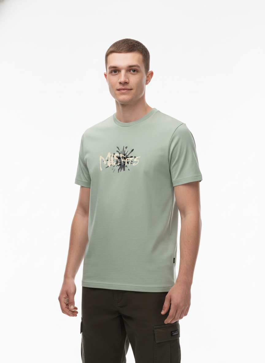 Men Regular Pure Cotton Printed T-Shirt