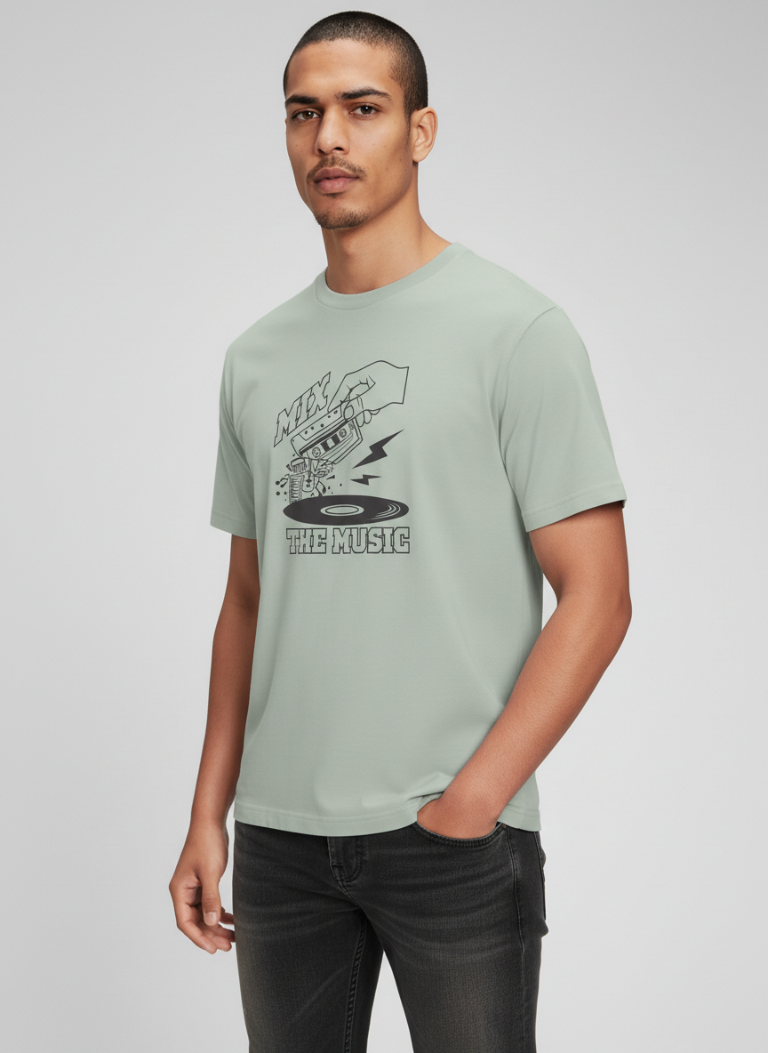 Men Regular Pure Cotton Printed T-Shirt