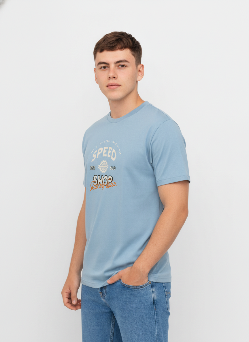 Men Regular Pure Cotton Printed T-Shirt