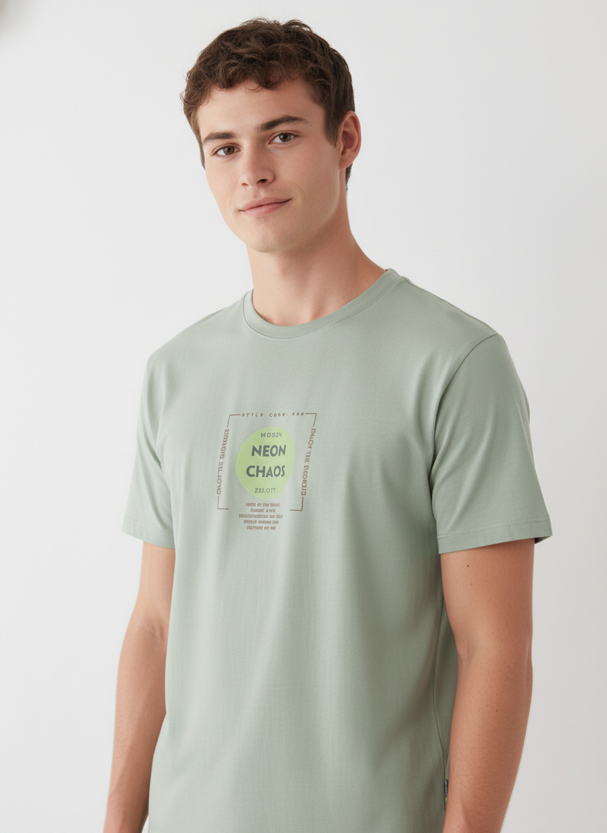 Men Regular Pure Cotton Printed T-Shirt