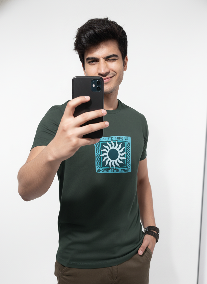 Men Cotton Tribal T-Shirt