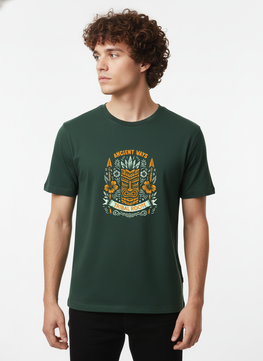 Men Cotton Tribal T-Shirt