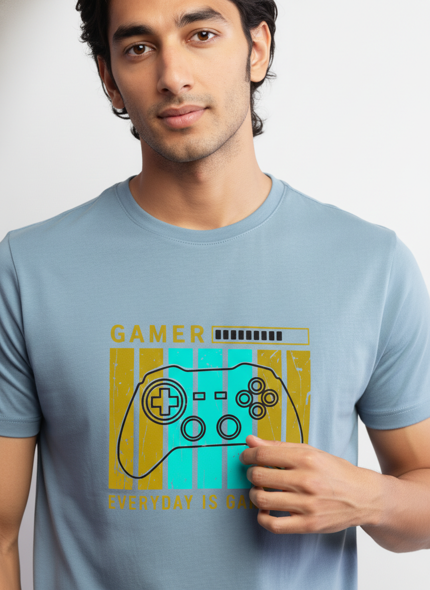 Men Regular Pure Cotton Printed T-Shirt