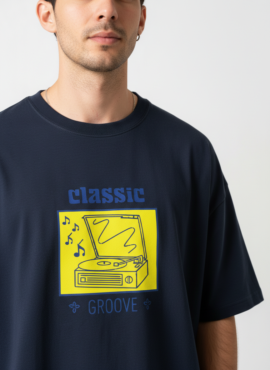 Men Oversized Cotton Printed T-Shirt