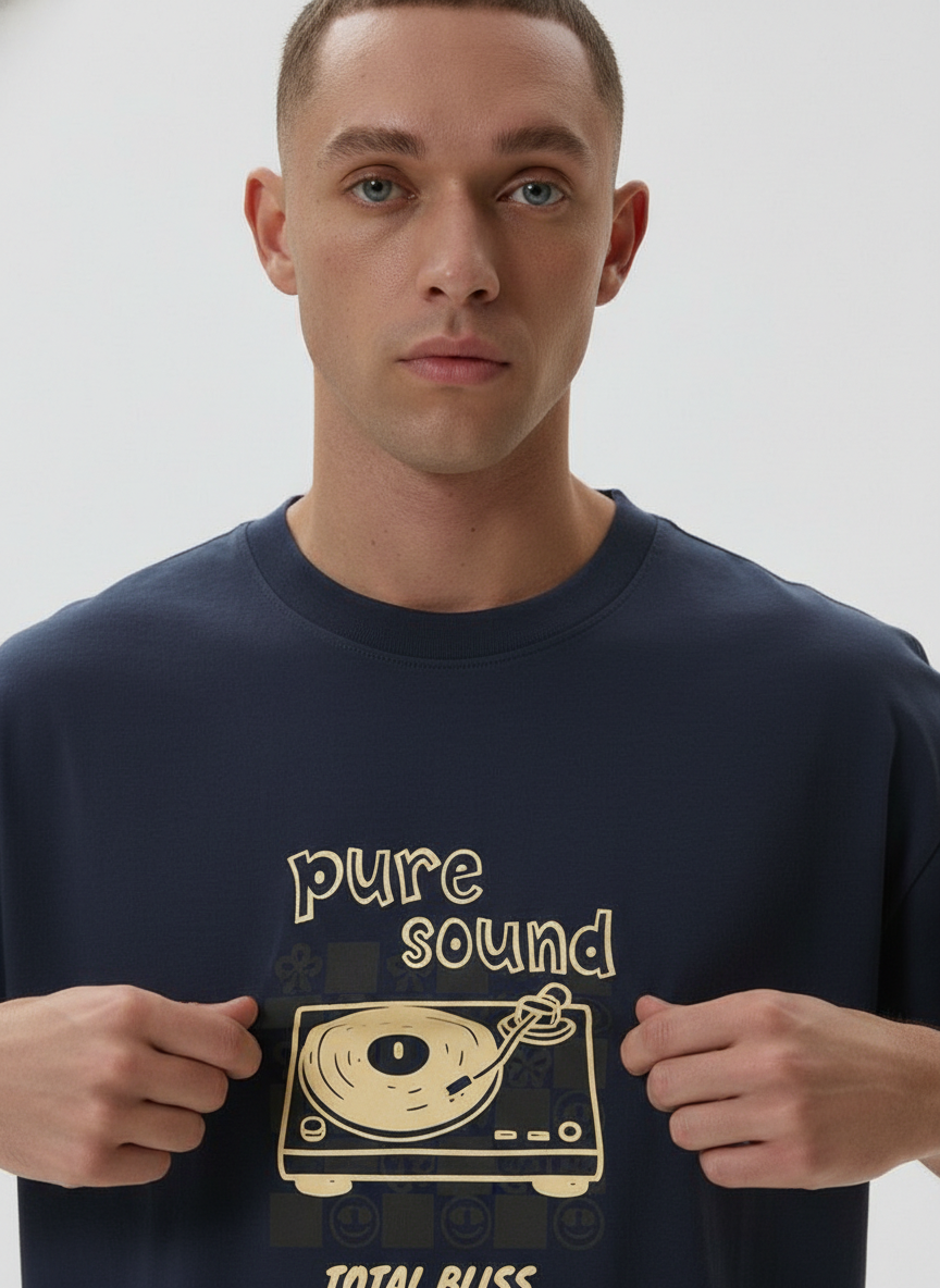 Men Oversized Cotton Printed T-Shirt
