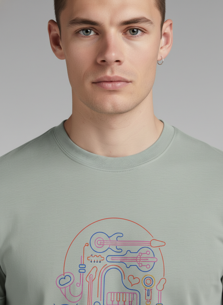 Men Regular Pure Cotton Printed T-Shirt