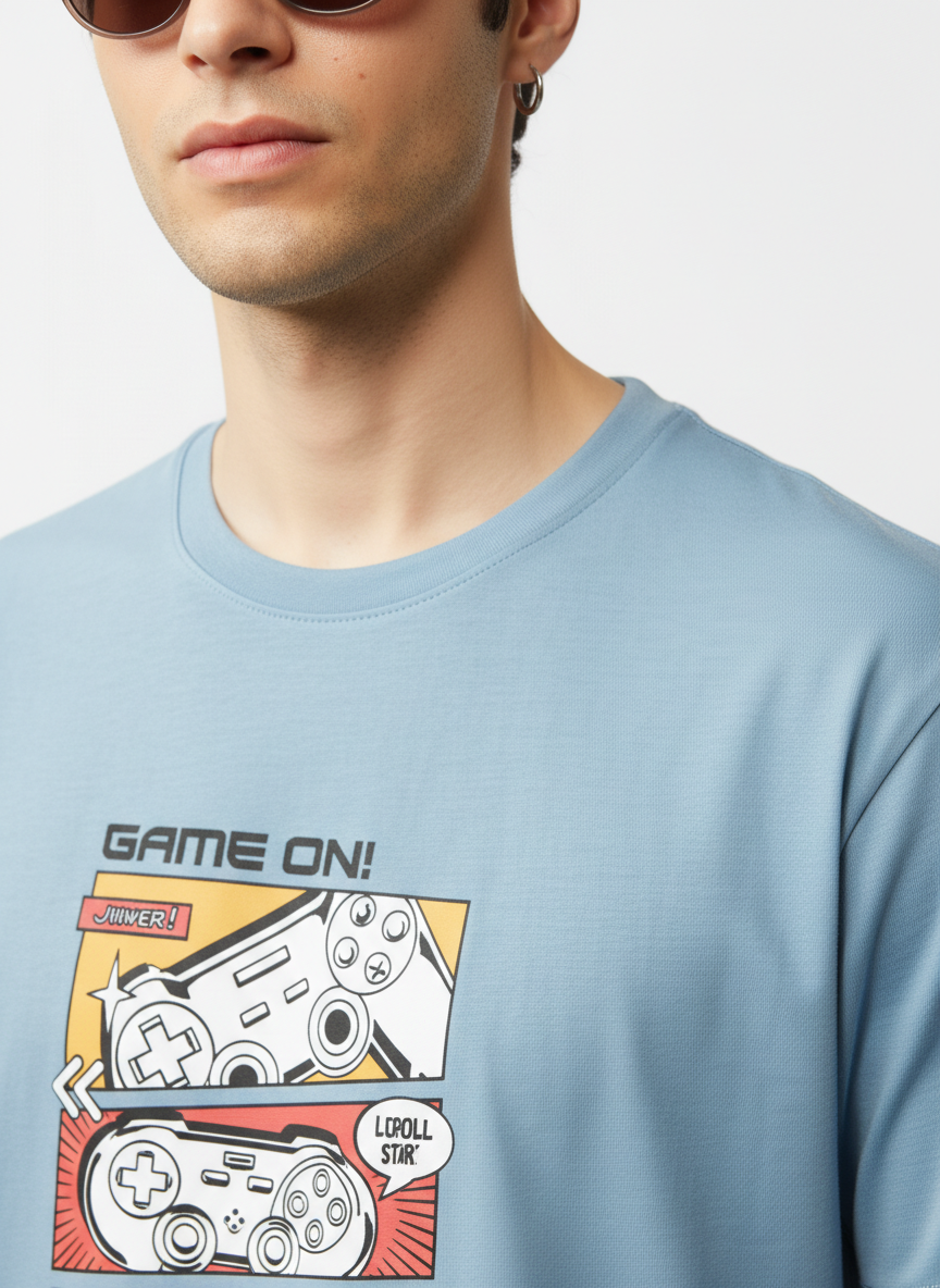Men Regular Pure Cotton Printed T-Shirt