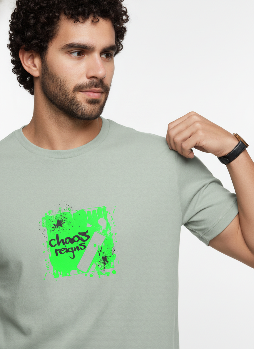 Men Regular Pure Cotton Printed T-Shirt