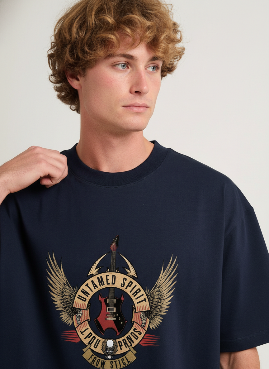 Men Oversized Cotton Printed T-Shirt