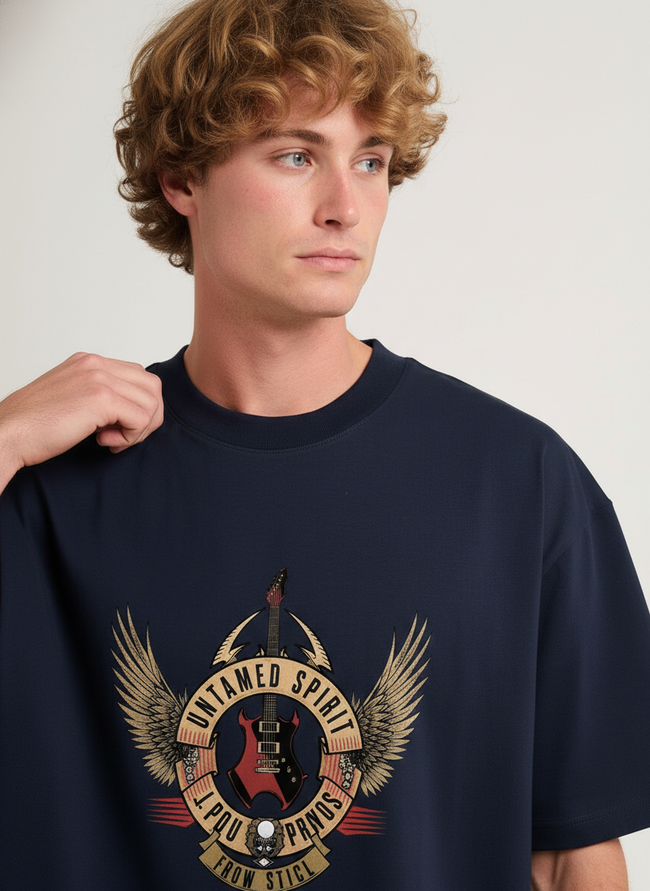 Men Oversized Cotton Printed T-Shirt