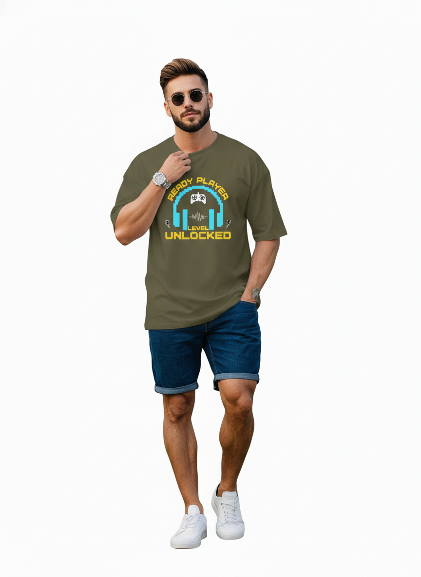 Men Oversized Cotton Printed T-Shirt