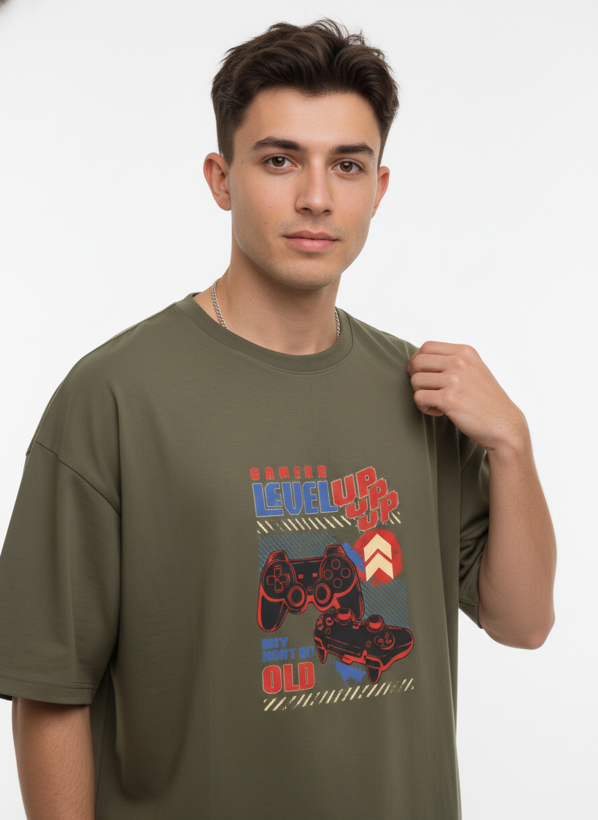 Men Oversized Cotton Printed T-Shirt