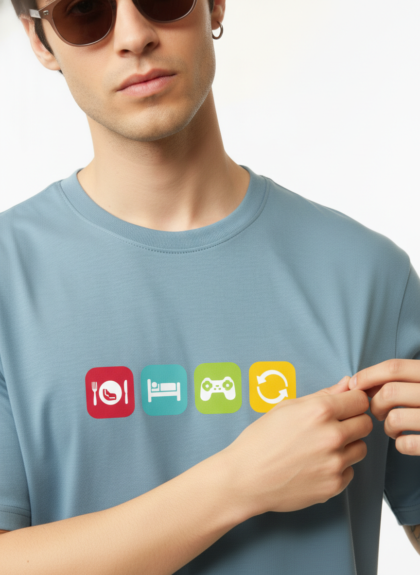 Men Regular Pure Cotton Printed T-Shirt