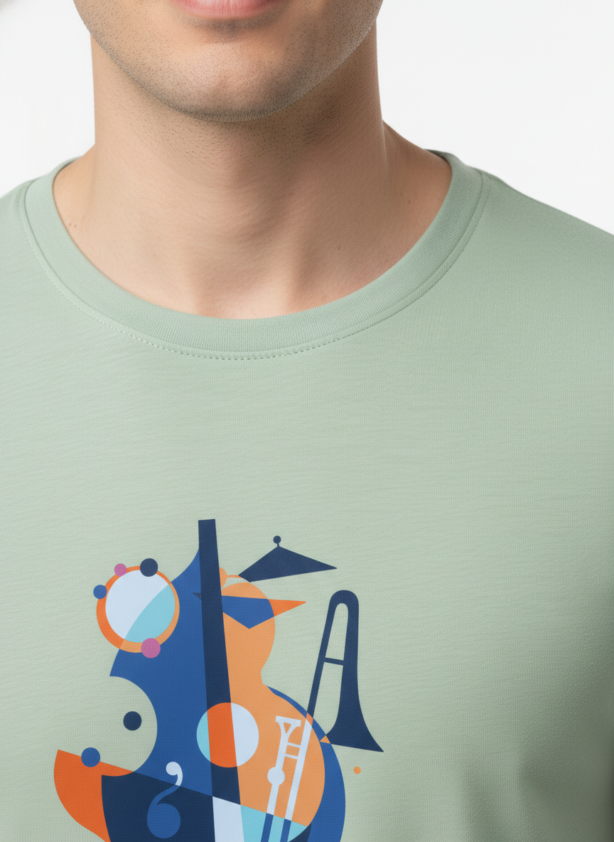 Men Regular Pure Cotton Printed T-Shirt