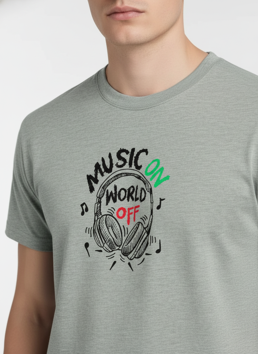 Men Regular Pure Cotton Printed T-Shirt