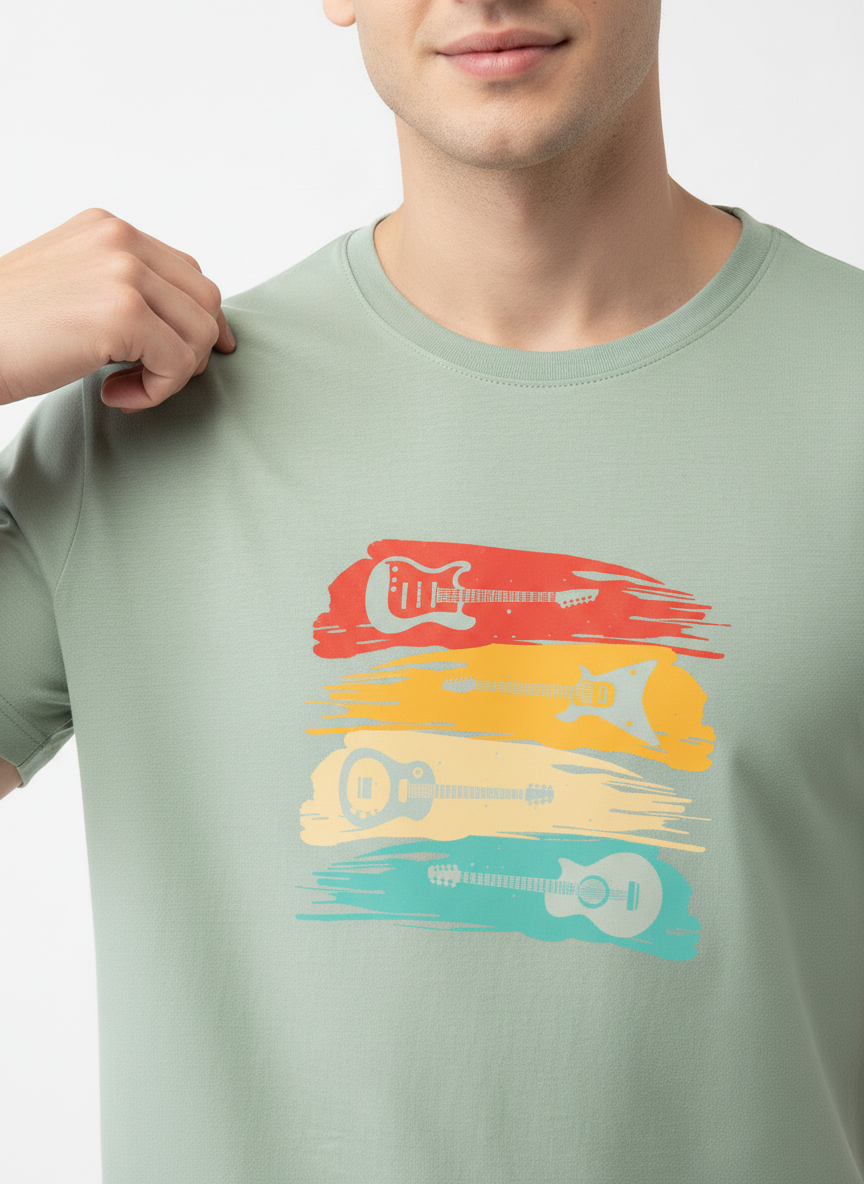 Men Regular Pure Cotton Printed T-Shirt