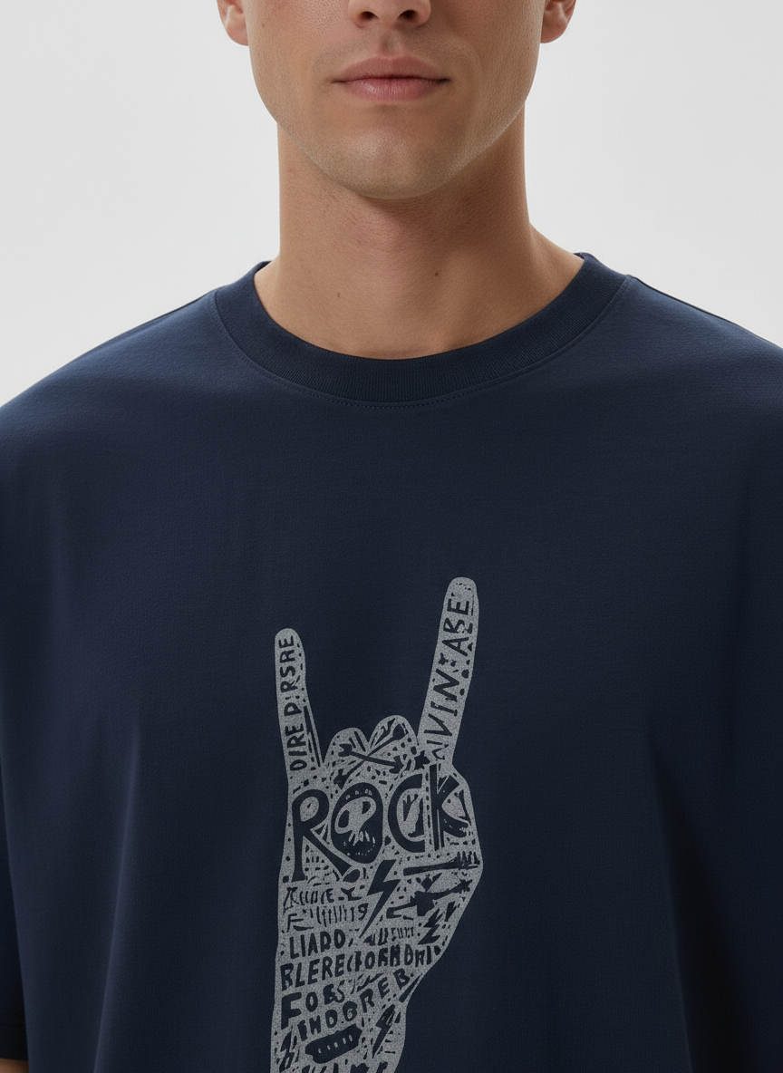 Men Oversized Cotton Printed T-Shirt